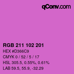 Color code: RGB 211 102 201 | qconv.com
