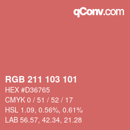 Color code: RGB 211 103 101 | qconv.com