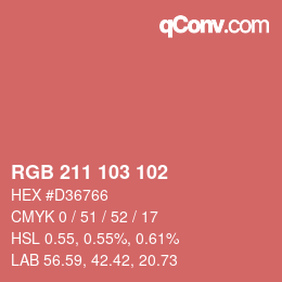 Color code: RGB 211 103 102 | qconv.com