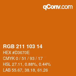 カラーコード: RGB 211 103 14 | qconv.com