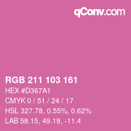 Color code: RGB 211 103 161 | qconv.com