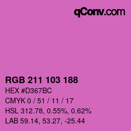 Color code: RGB 211 103 188 | qconv.com