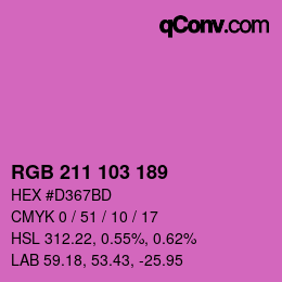 カラーコード: RGB 211 103 189 | qconv.com