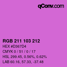 カラーコード: RGB 211 103 212 | qconv.com