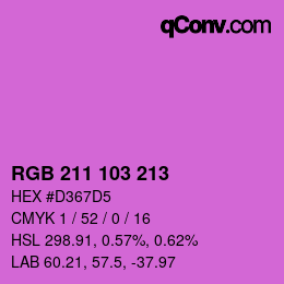 Color code: RGB 211 103 213 | qconv.com