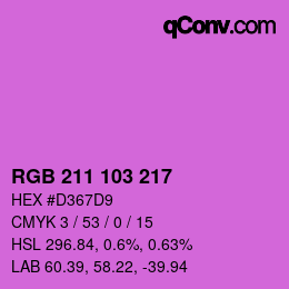 Color code: RGB 211 103 217 | qconv.com