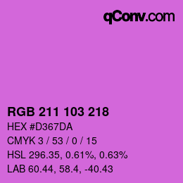 Color code: RGB 211 103 218 | qconv.com