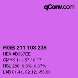 Color code: RGB 211 103 238 | qconv.com