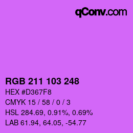 カラーコード: RGB 211 103 248 | qconv.com