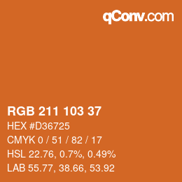 カラーコード: RGB 211 103 37 | qconv.com