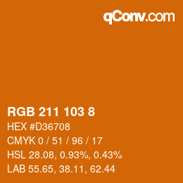カラーコード: RGB 211 103 8 | qconv.com