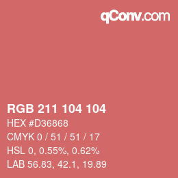 Farbcode: RGB 211 104 104 | qconv.com