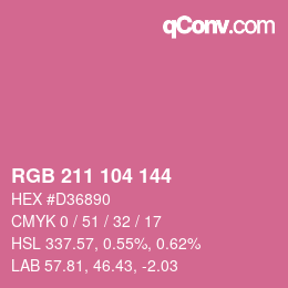 カラーコード: RGB 211 104 144 | qconv.com