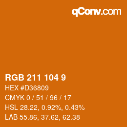 颜色代码: RGB 211 104 9 | qconv.com