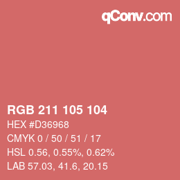 Color code: RGB 211 105 104 | qconv.com