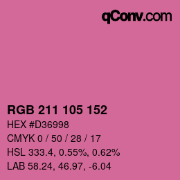 Color code: RGB 211 105 152 | qconv.com