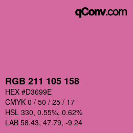 Color code: RGB 211 105 158 | qconv.com