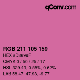 Color code: RGB 211 105 159 | qconv.com