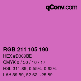Color code: RGB 211 105 190 | qconv.com