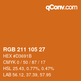Color code: RGB 211 105 27 | qconv.com