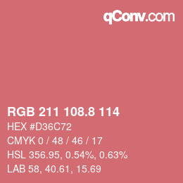 Color code: RGB 211 108.8 114 | qconv.com