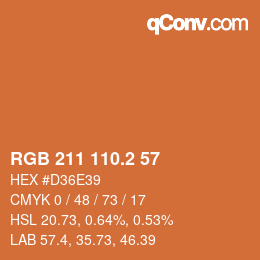 Color code: RGB 211 110.2 57 | qconv.com