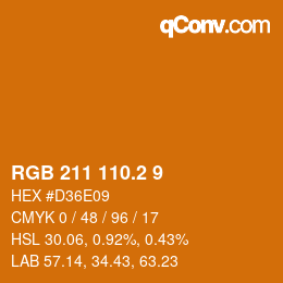 カラーコード: RGB 211 110.2 9 | qconv.com