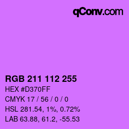 Color code: RGB 211 112 255 | qconv.com