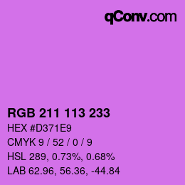 Color code: RGB 211 113 233 | qconv.com