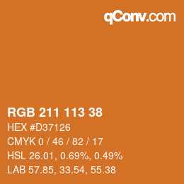 Color code: RGB 211 113 38 | qconv.com