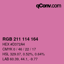 Color code: RGB 211 114 164 | qconv.com