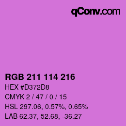 Color code: RGB 211 114 216 | qconv.com