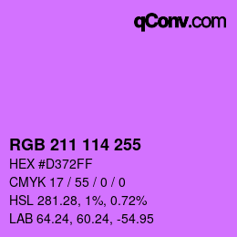 カラーコード: RGB 211 114 255 | qconv.com