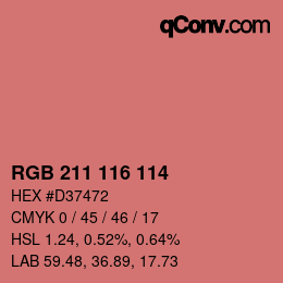 Color code: RGB 211 116 114 | qconv.com