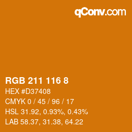 Color code: RGB 211 116 8 | qconv.com