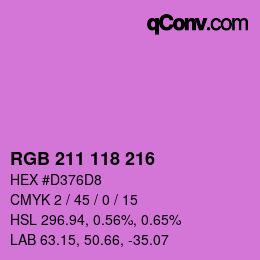 Color code: RGB 211 118 216 | qconv.com