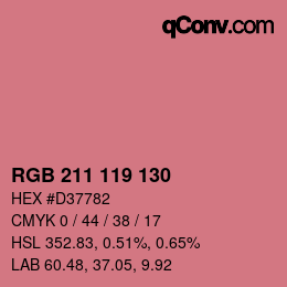 Color code: RGB 211 119 130 | qconv.com