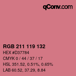 カラーコード: RGB 211 119 132 | qconv.com