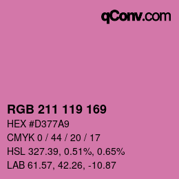 Color code: RGB 211 119 169 | qconv.com