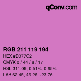 Color code: RGB 211 119 194 | qconv.com