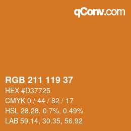 Color code: RGB 211 119 37 | qconv.com
