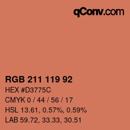 Color code: RGB 211 119 92 | qconv.com