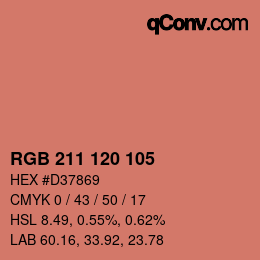 カラーコード: RGB 211 120 105 | qconv.com