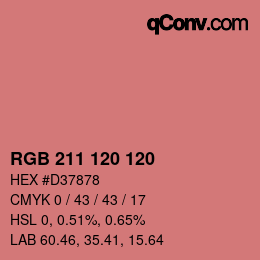 カラーコード: RGB 211 120 120 | qconv.com