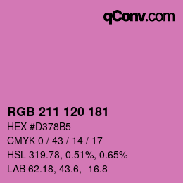 颜色代码: RGB 211 120 181 | qconv.com