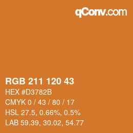 Color code: RGB 211 120 43 | qconv.com