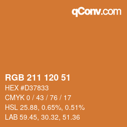 颜色代码: RGB 211 120 51 | qconv.com