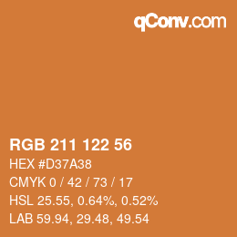 Color code: RGB 211 122 56 | qconv.com