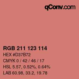 カラーコード: RGB 211 123 114 | qconv.com
