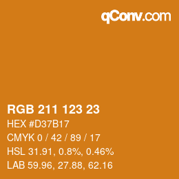 カラーコード: RGB 211 123 23 | qconv.com